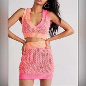 For Love And Lemons Pink Skirt Set NWT